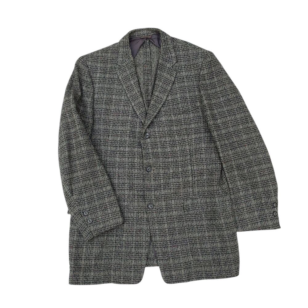 Robert Hall Gray Textured Melange Blazer Jacket Sport Coat Unstructured 44x30.5